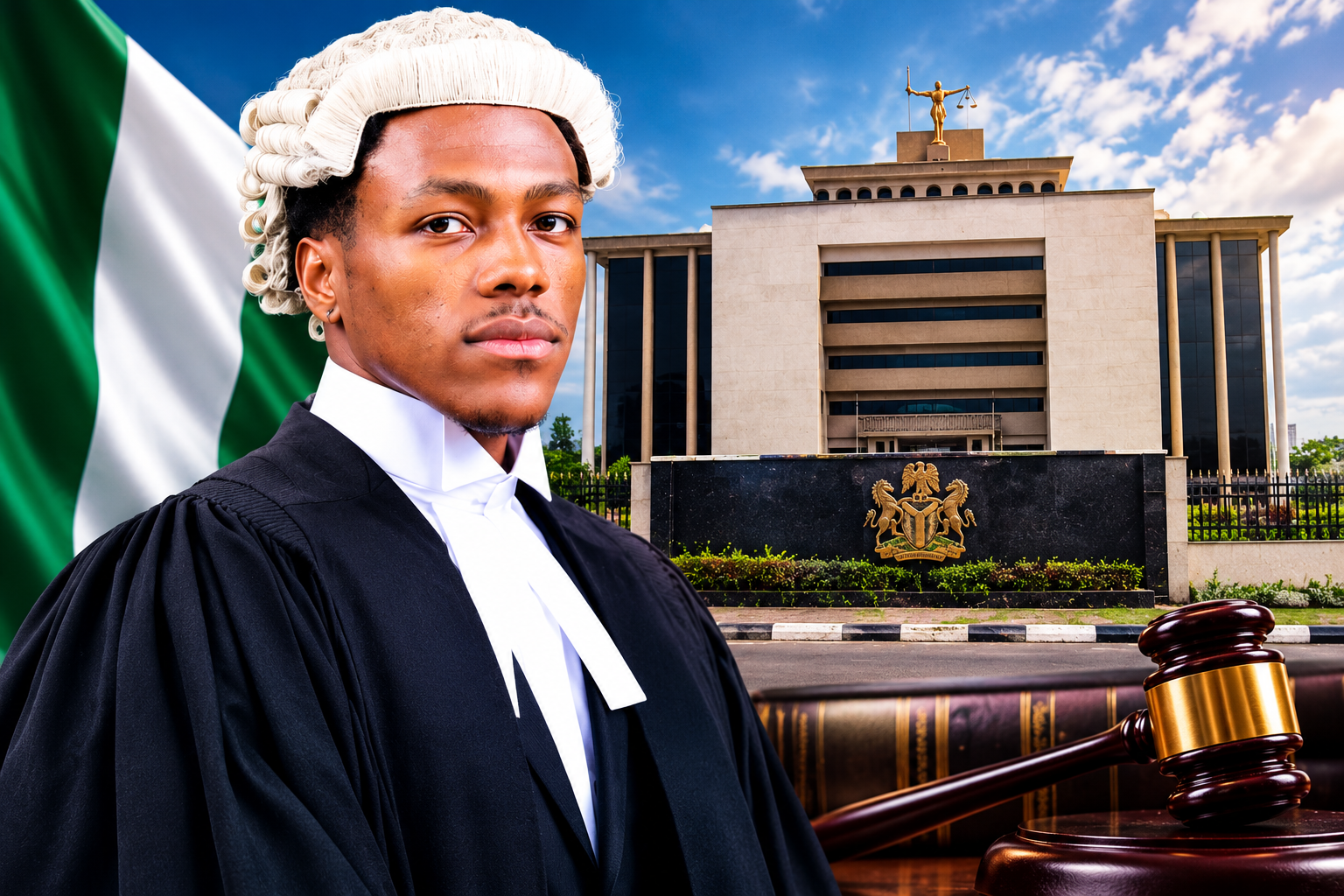 Jordan Wike shaking hands with lawyer at Abuja High Court during $2.1 million land dispute case hearing