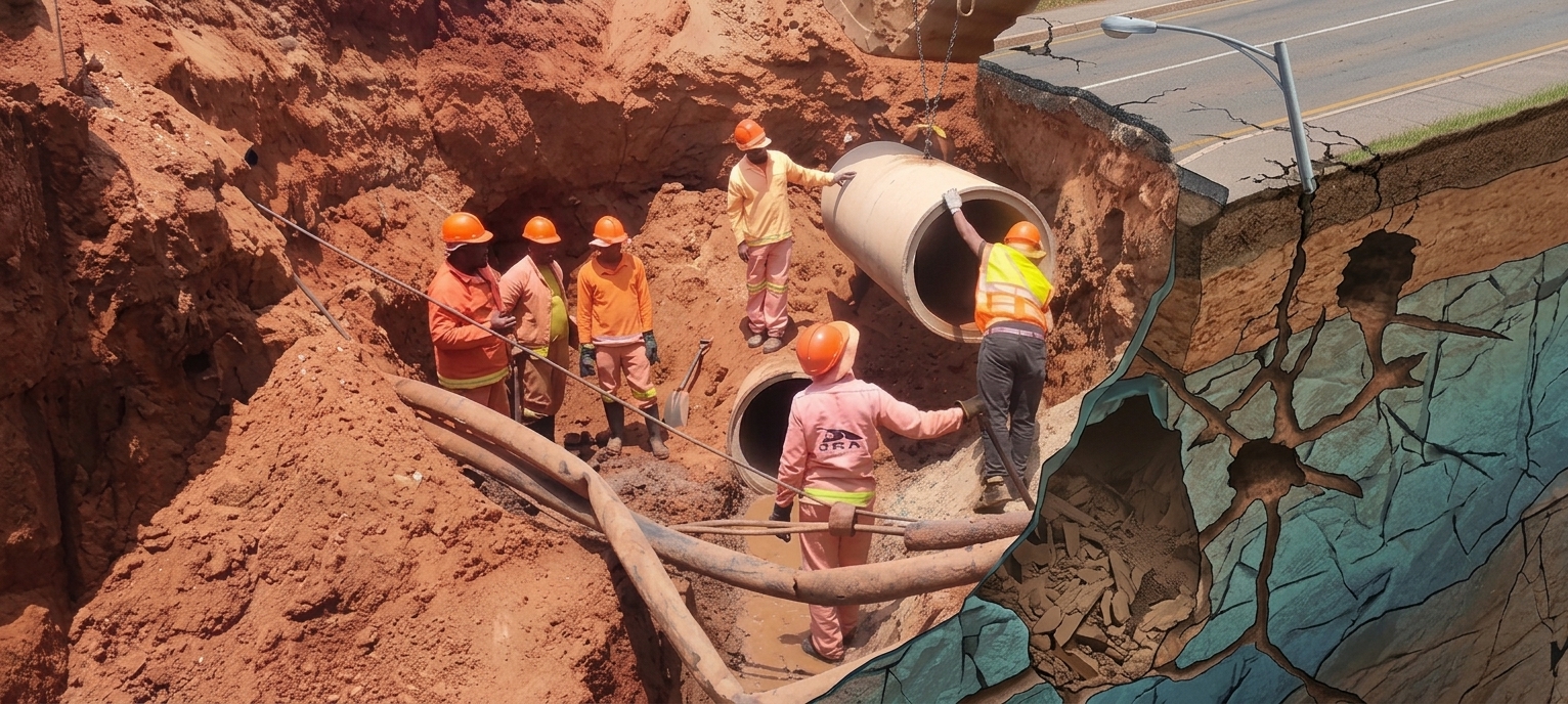 Illegal Mining Sinkholes Threaten Johannesburg Infrastructure