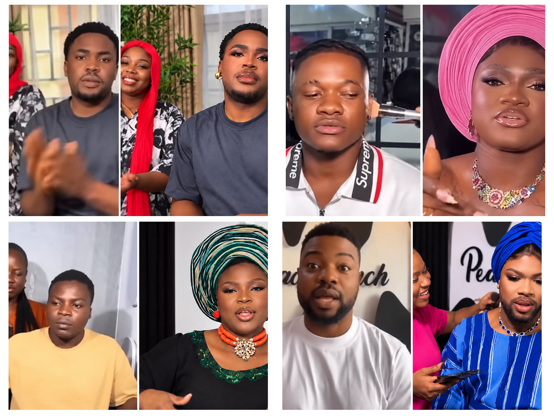 Nigerian Husbands Become Wives’ Makeup Models In Viral Trend