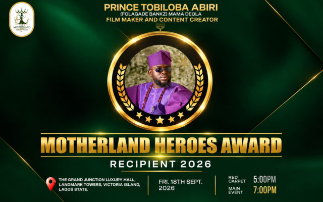 Prince Tobiloba Abiri To Receive Motherland Heroes Award 2026 In Lagos